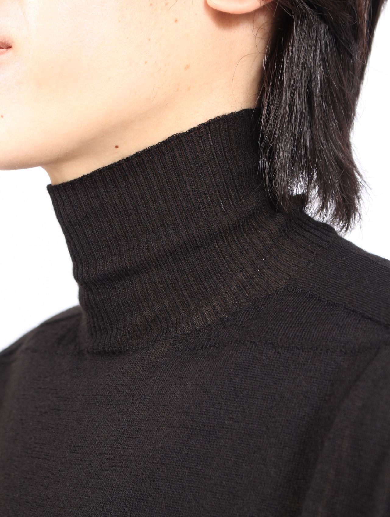 【25AW】オーバーサイズ タートル ニット カットソー / OVERSIZED TURTLE / ブラック