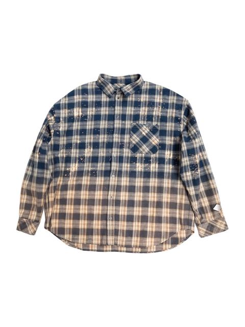 【26AW】コットン チェック ブリーチド シャツ / COTTON CHECK BLEACHED SHIRT / ブルー