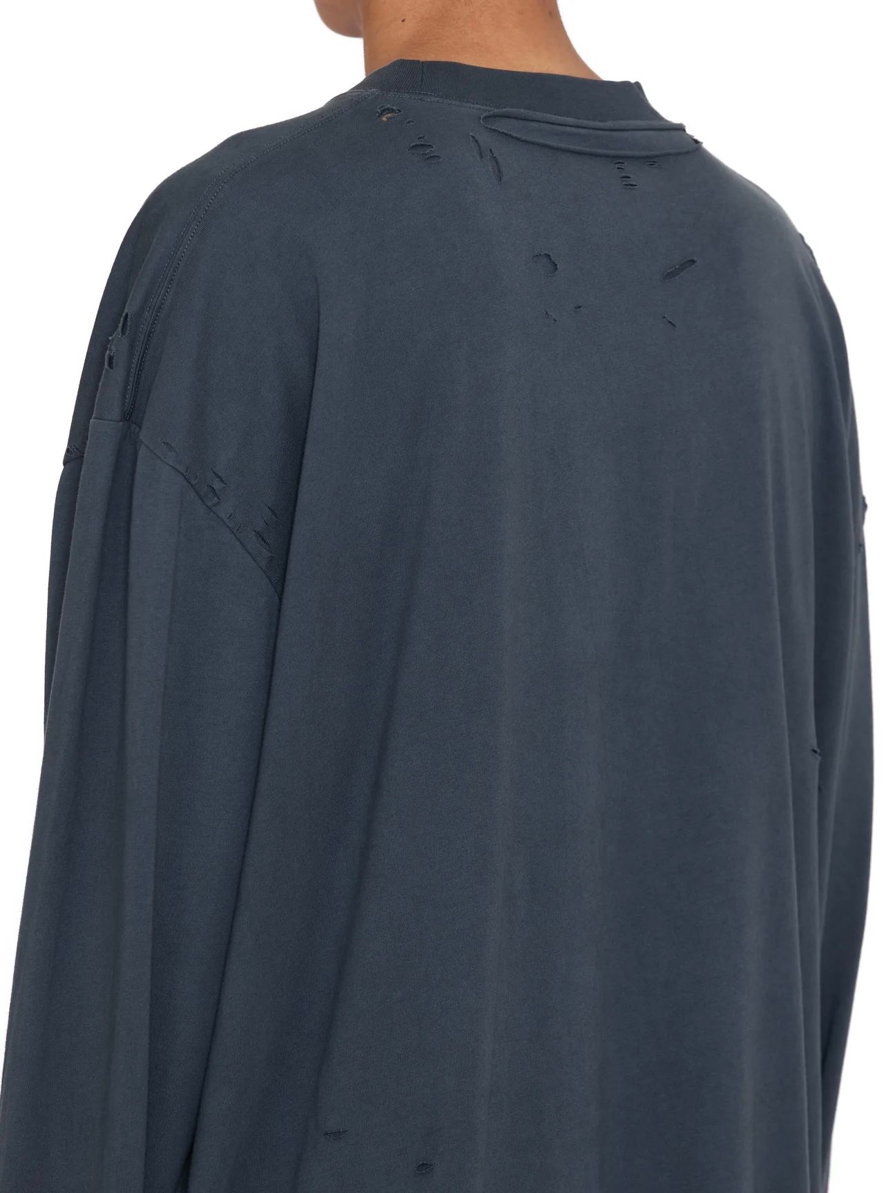 【24AW】ダブル レイヤード ディストロイ Tシャツ / ASH GREY AGING DOUBLE LAYERED DISTROYED TEE / グレー
