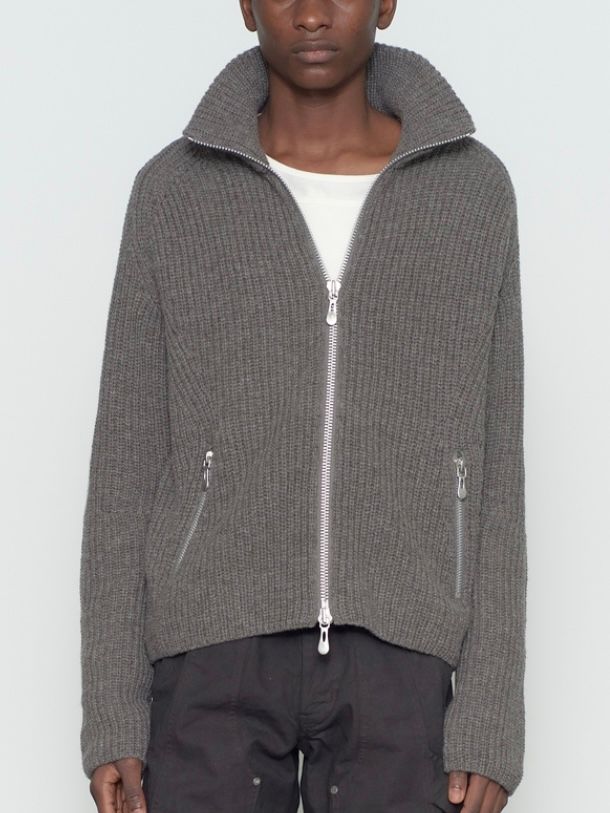 【26AW】ドライバーズ ジップ アップ セーター / DRIVERS ZIP UP SWEATER / TAUPE MELANGE(ブラウン)