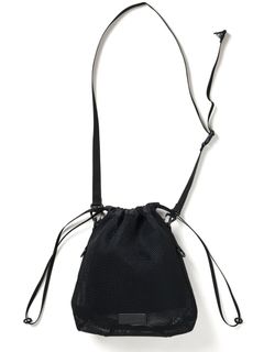メッシュ ドローストリング バッグ / MESH DRAW STRING BAG (SMALL) / ブラック