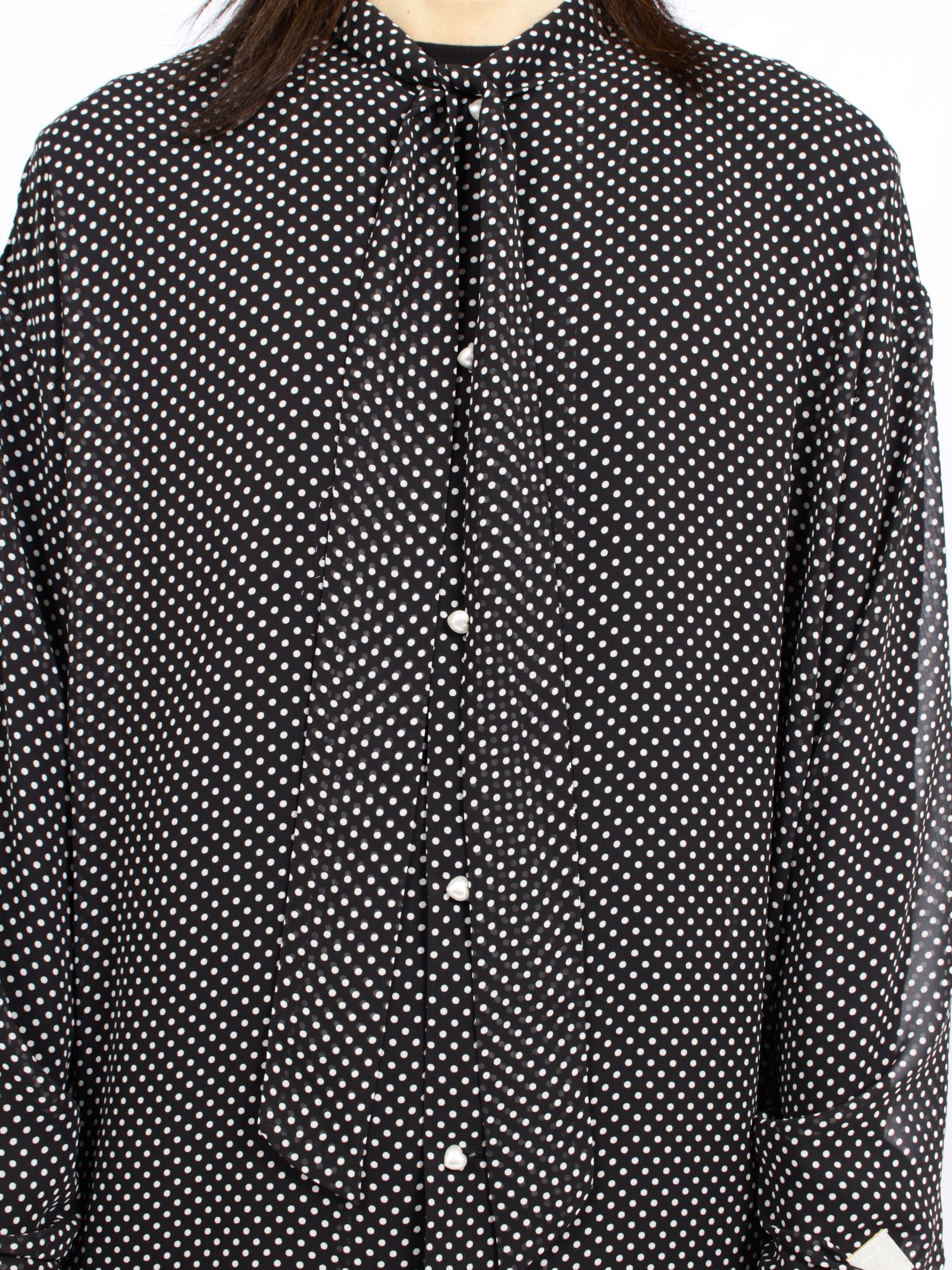 【26AW】ドット ボウタイ シャツ 長袖シャツ / DOT BOW TIE SHIRT / ブラック