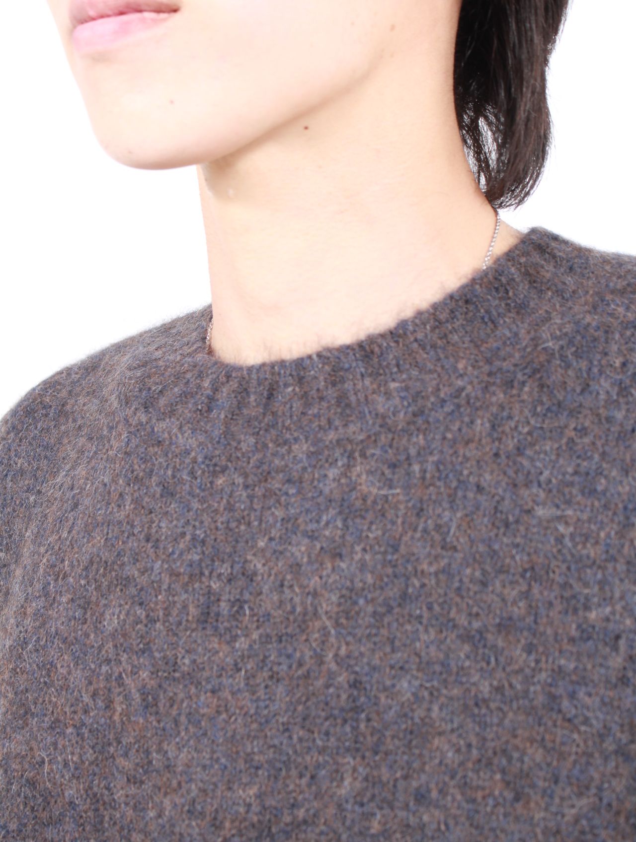 【25AW】ボックス シルエット ニット プルオーバー  / BOX SWEATER / BLUE BROWN(ブルーブラウン)