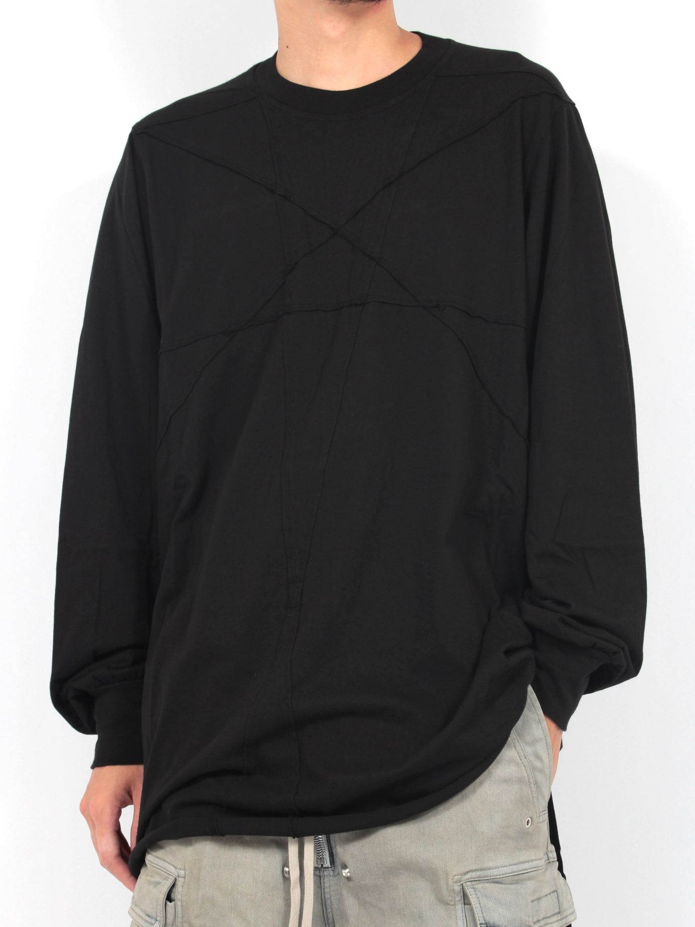 RICK OWENS DRKSHDW - 【24AW】ジャンボ ロングスリーブ 長袖 Tシャツ / JUMBO LS T / ブラック | STORY