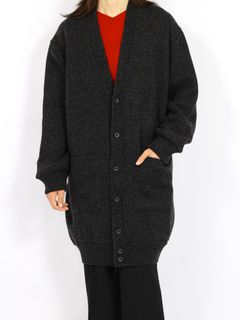 【26AW】ラムウール ヘビー ロング カーディガン / RAM WOOL HEAVY LONG CARDIGAN .16 / チャコール