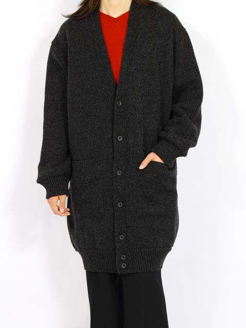【26AW】ラムウール ヘビー ロング カーディガン / RAM WOOL HEAVY LONG CARDIGAN .16 / チャコール
