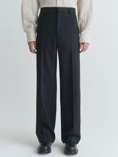 【26SS】ジョン トラウザー スラックス / JEON TROUSER / FINE BLACK WOOL(ブラック)