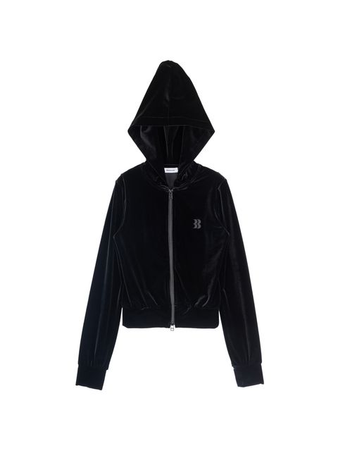 【25AW】マイクロ ブラ ベロア フーディー / MICRO BRA VELOUR HOODIE / ブラック