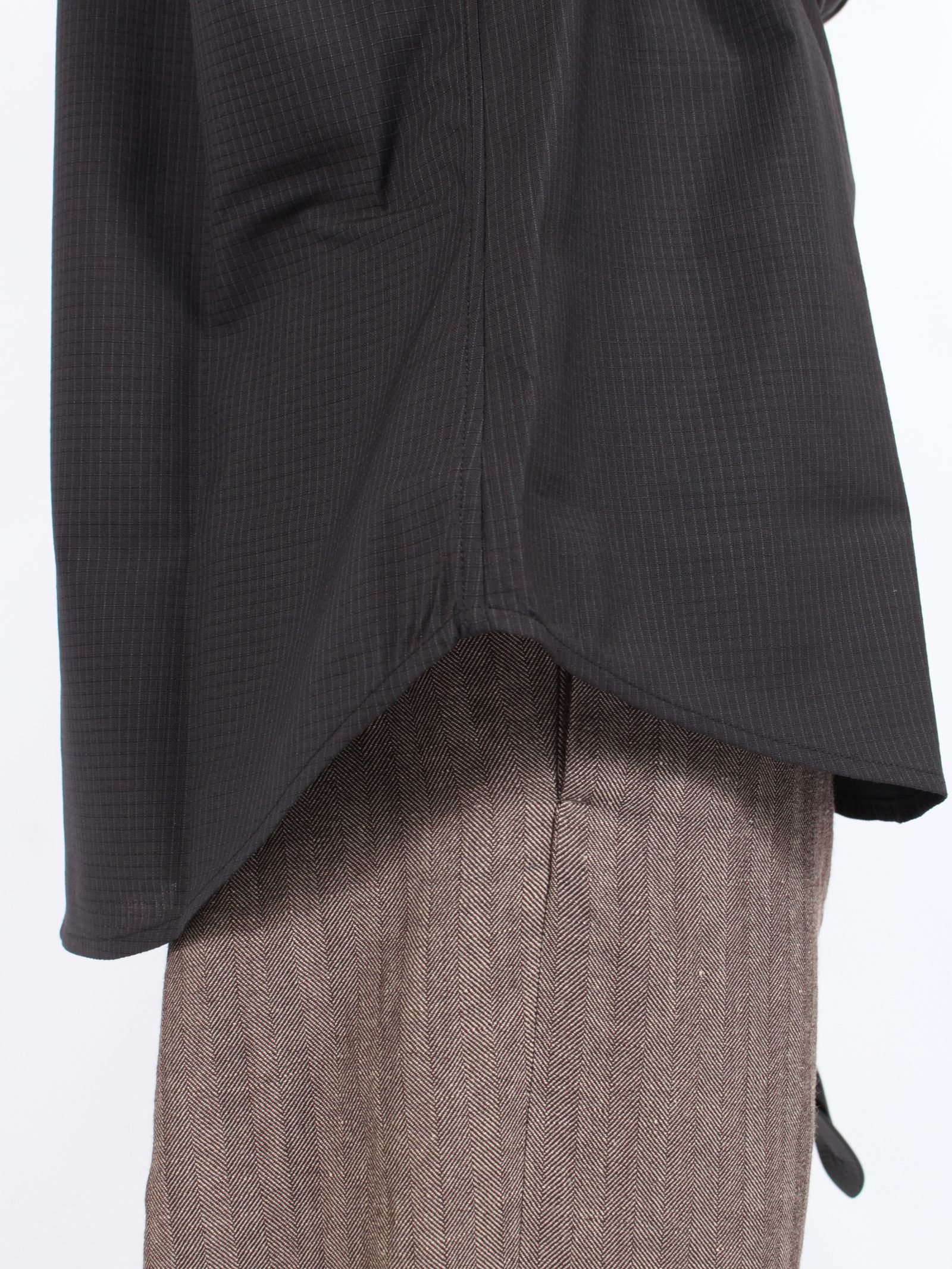 【24AW】デザインカフ オーバーサイズ シャツ / HAND WOVEN CUFF OVERSIZE SHIRT / ブラック
