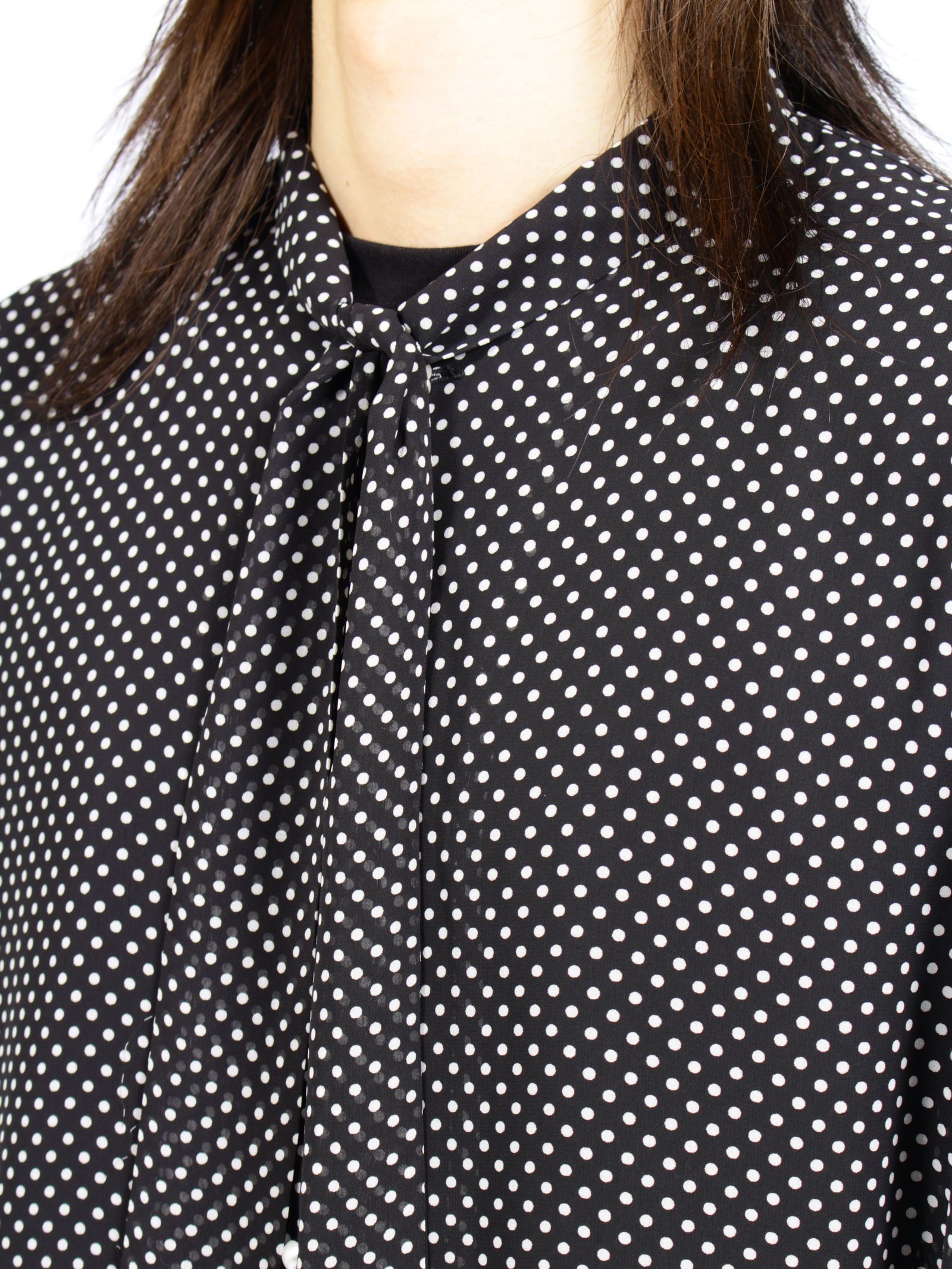 【26AW】ドット ボウタイ シャツ 長袖シャツ / DOT BOW TIE SHIRT / ブラック