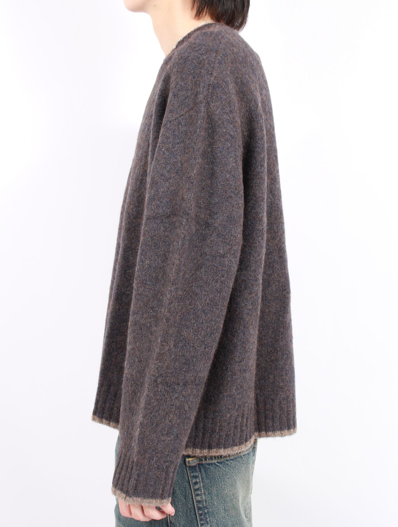 【25AW】ボックス シルエット ニット プルオーバー  / BOX SWEATER / BLUE BROWN(ブルーブラウン)