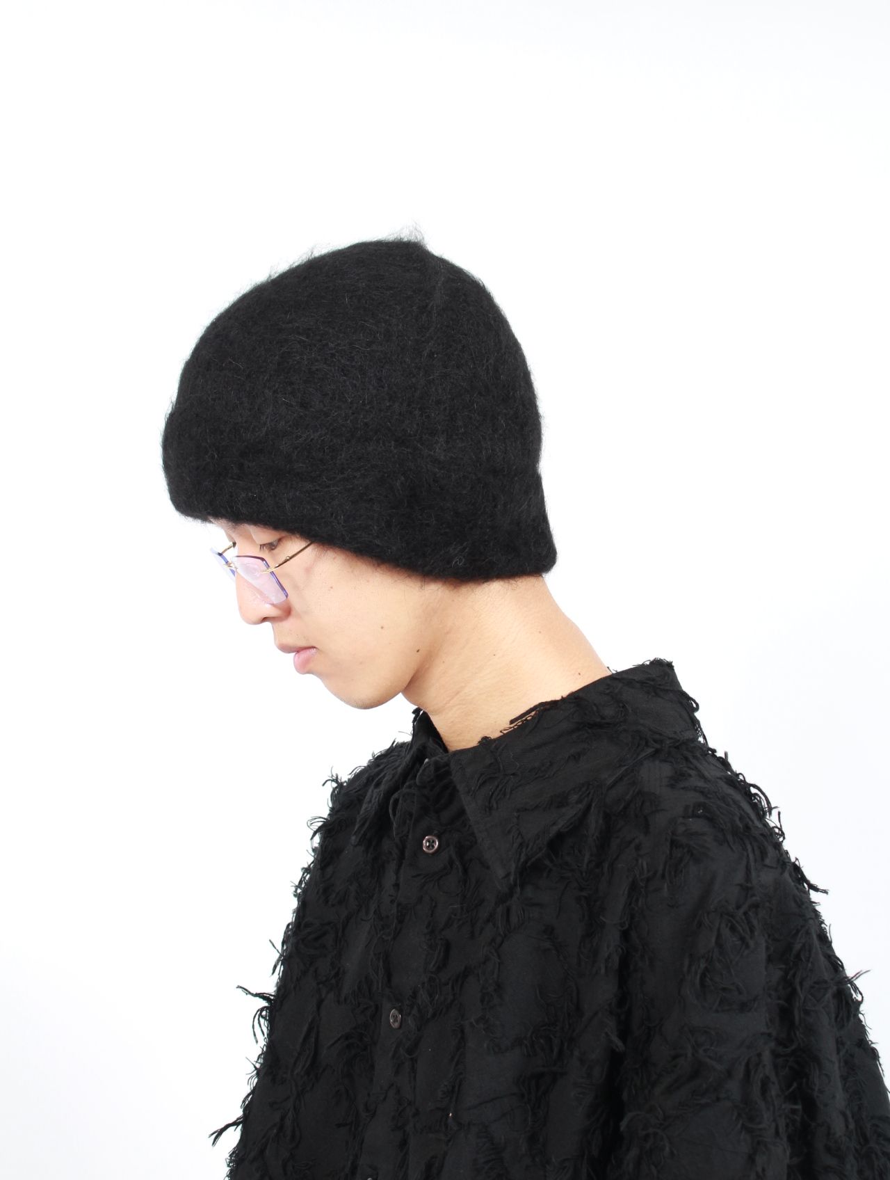 【25AW】 ファジー ビーニー 帽子 アルパカニット / FUZZY BEANIE / ブラック
