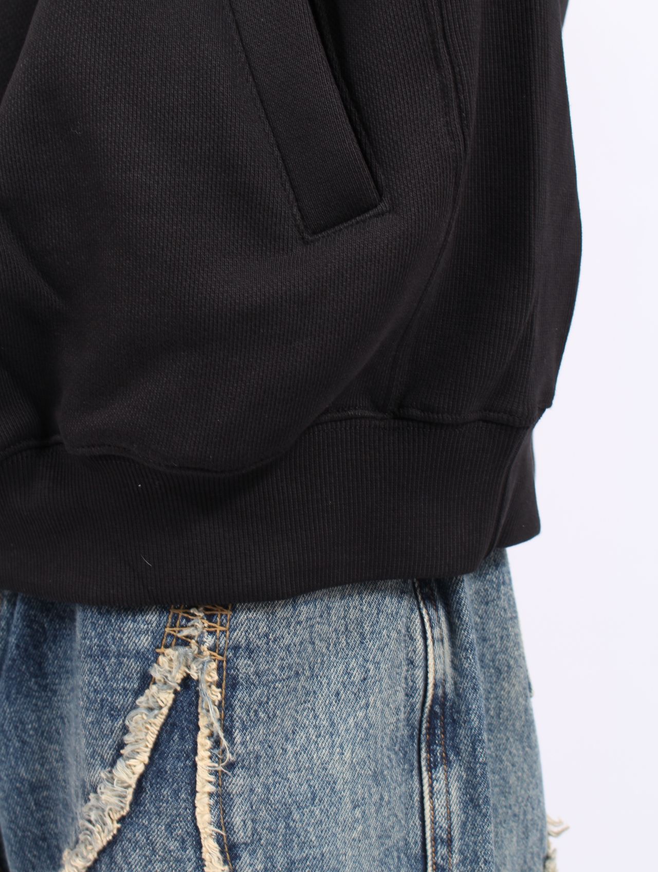 【25AW】レザー フレーム パーカー / LEATHR FLAME HOODIE / ブラック