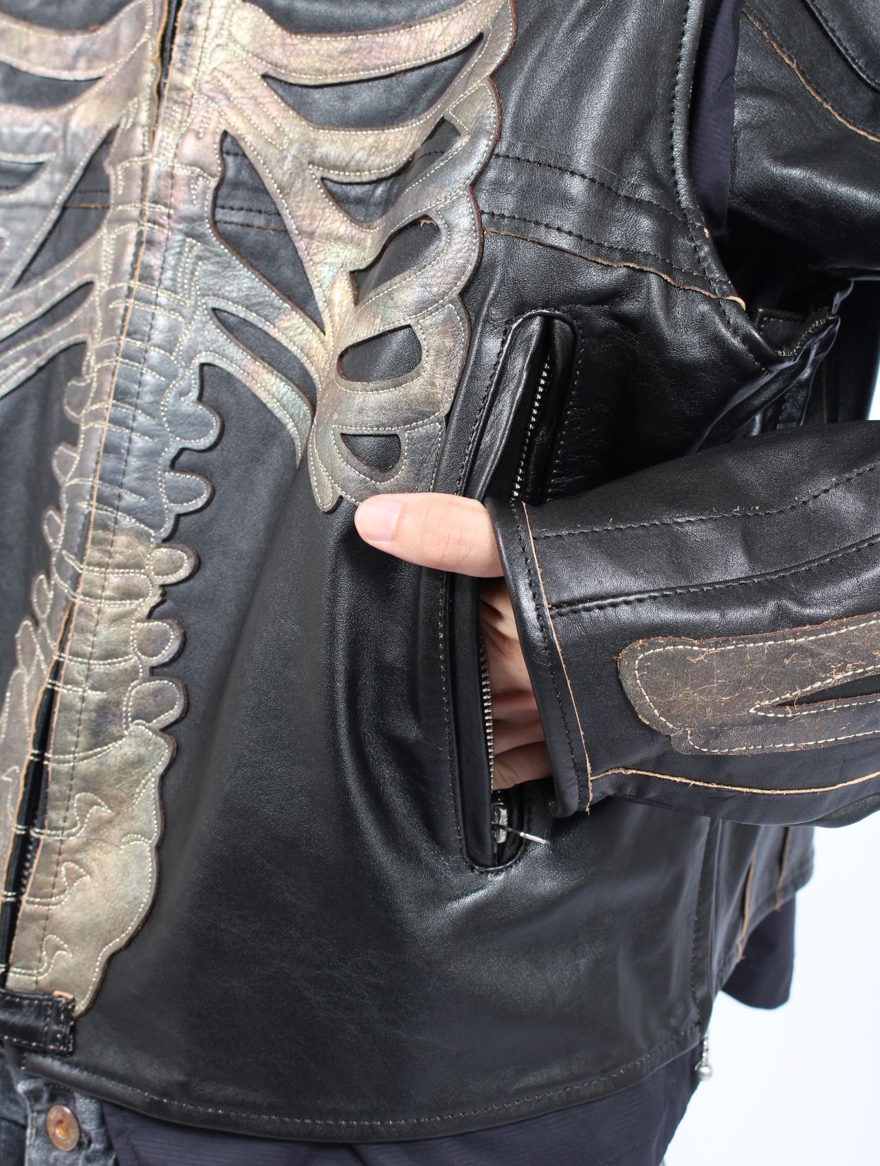 【25AW】ボーン デタッチャブル レーサー ライダース / DETACHABLE RACER RIDERS Ver, BONE / ブラック