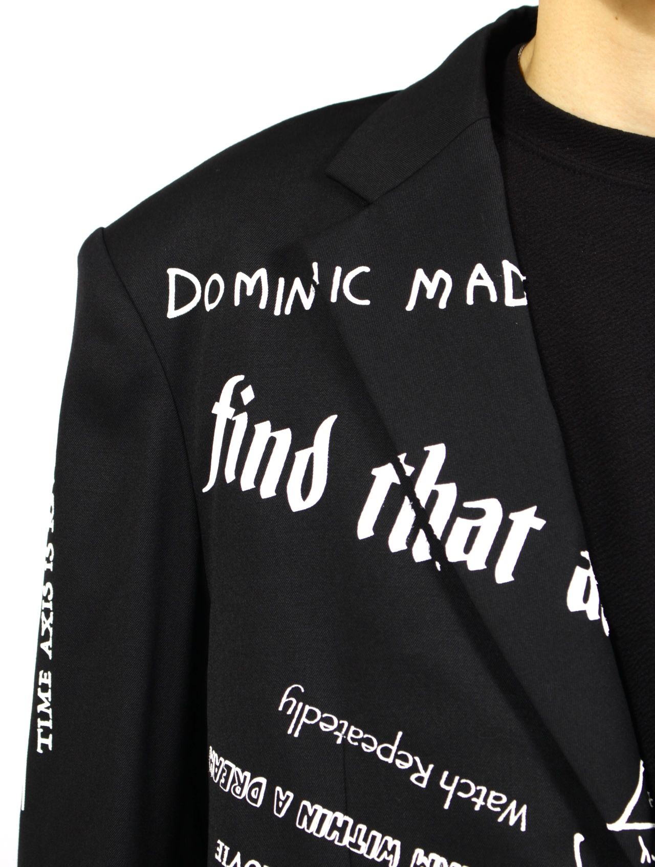 【25AW】"タトゥー" プリント テーラード ジャケット / "TATTOO" PRINTED TAILORED JACKET / ブラック