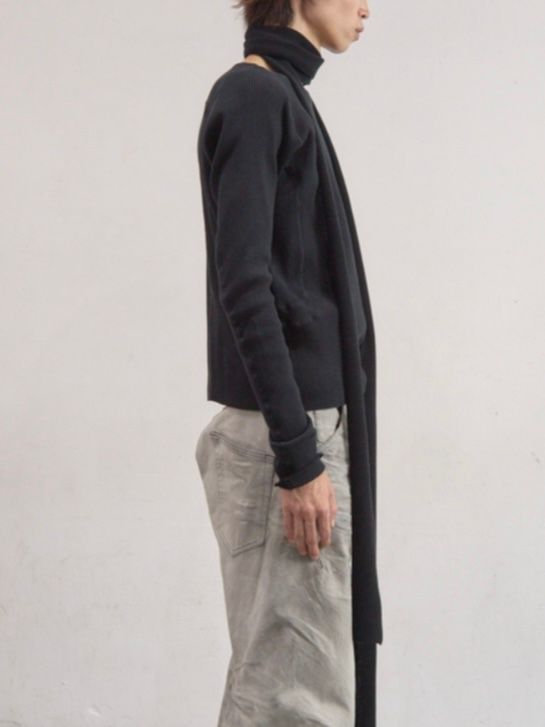 【26SS】 パネルド リブ ロングスリーブ 長袖 Tシャツ / PANELLED RIBBED LONG SLEEVE T-SHIRT / BLACK (ブラック)
