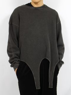 【25SS】ワッフル テール ロングスリーブ トップス / WAFFLE TAIL LONGSLEEVE TOP / ブラック