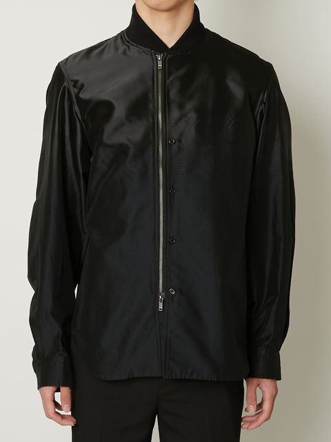 【25AW】切り替え MA-1 長袖 シャツ / SHIRTS MA-1 / ブラック