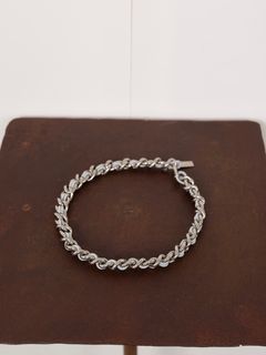 【25AW】レースド チェイン ネックレス / LACED CHAIN NECKLACE / グレー