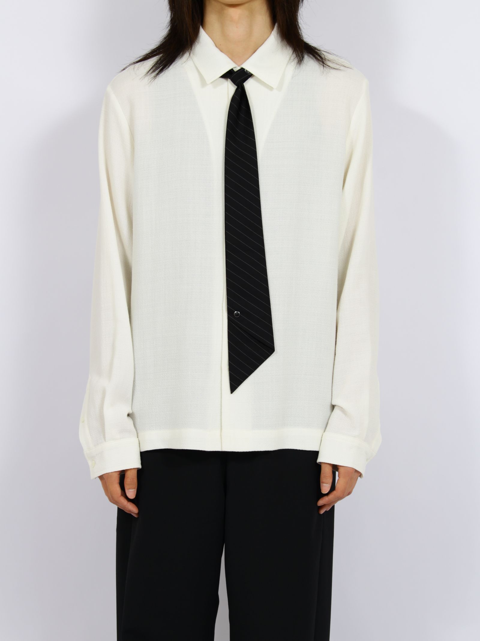 【26AW】 ネクタイ / NOT-TIE "STRIPE＂/ ブラック×ホワイト