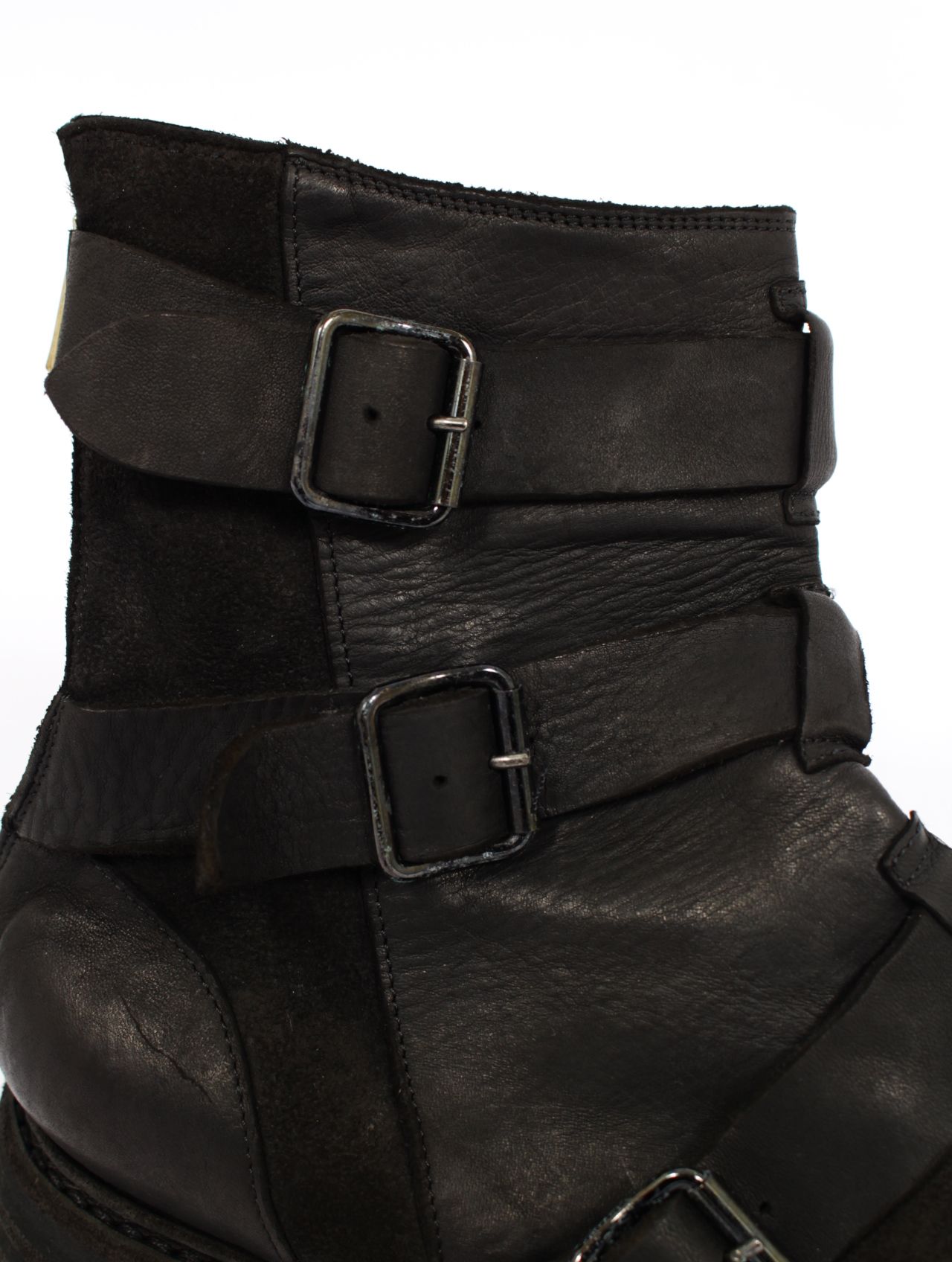 【526VPW】250足限定 馬革 ラバーソール ベルトバックル パッチワーク ブーツ / BELT BUCKLES PATCHWORK BOOT HORSE FULL GRAIN & REVERSE / ブラック