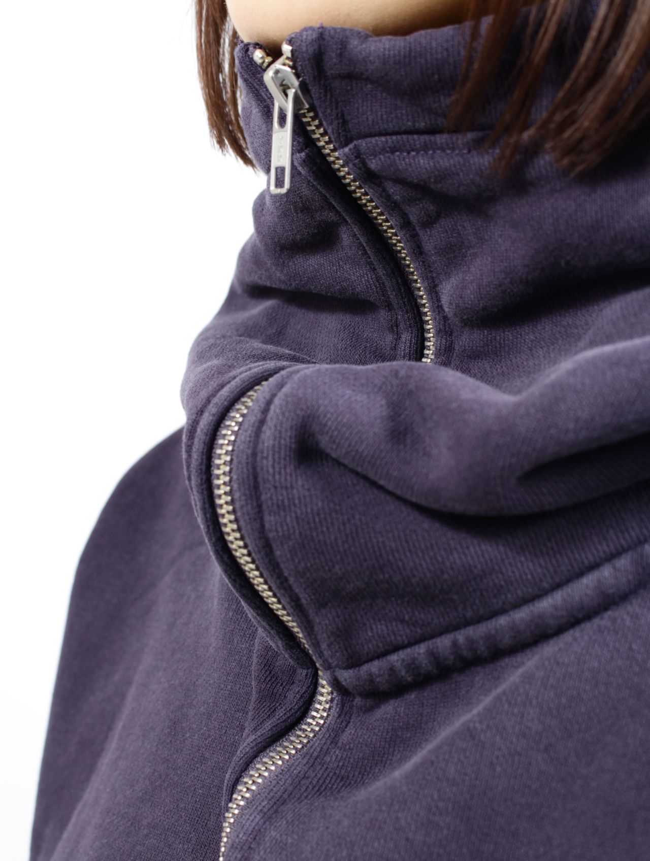 クロップド フルジップ フーディー パーカー / CROPPED FULL ZIP / INK(パープル)