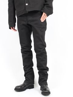 【24AW】バック スプリット フィッテッド デニム トラウザー / BACK SPLIT FITTED DENIM TROUSERS / オフブラック