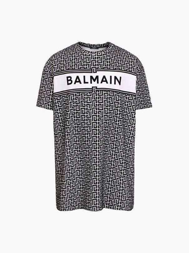 モノグラムロゴ 半袖Tシャツ / OVER MONOG LOGO T-SHIRTS / ブラック × ホワイト - XS - ブラック