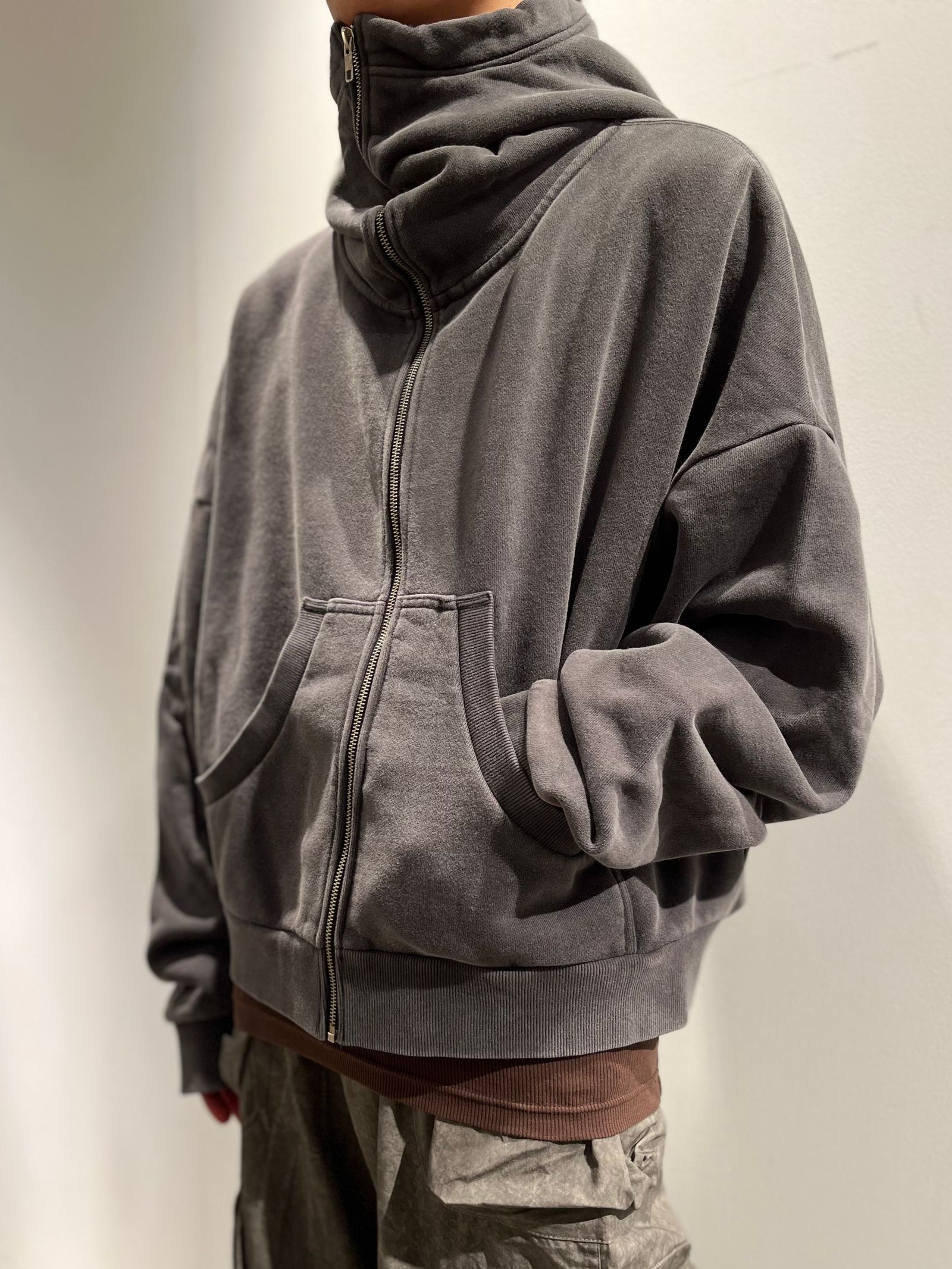 entire studios fullzip パーカー washed black | ochge.org