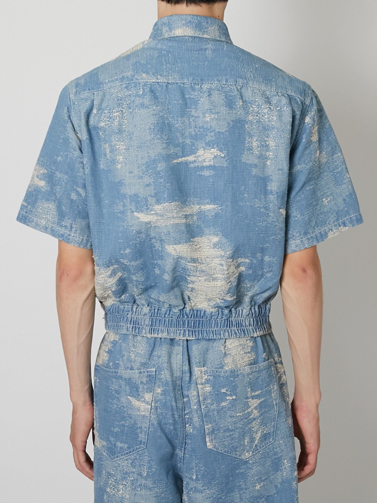 【27SS】デニム シャツ 半袖 Tシャツ / DENIM SHIRT / INDIGO BLEACH (インディゴ ブリーチ)