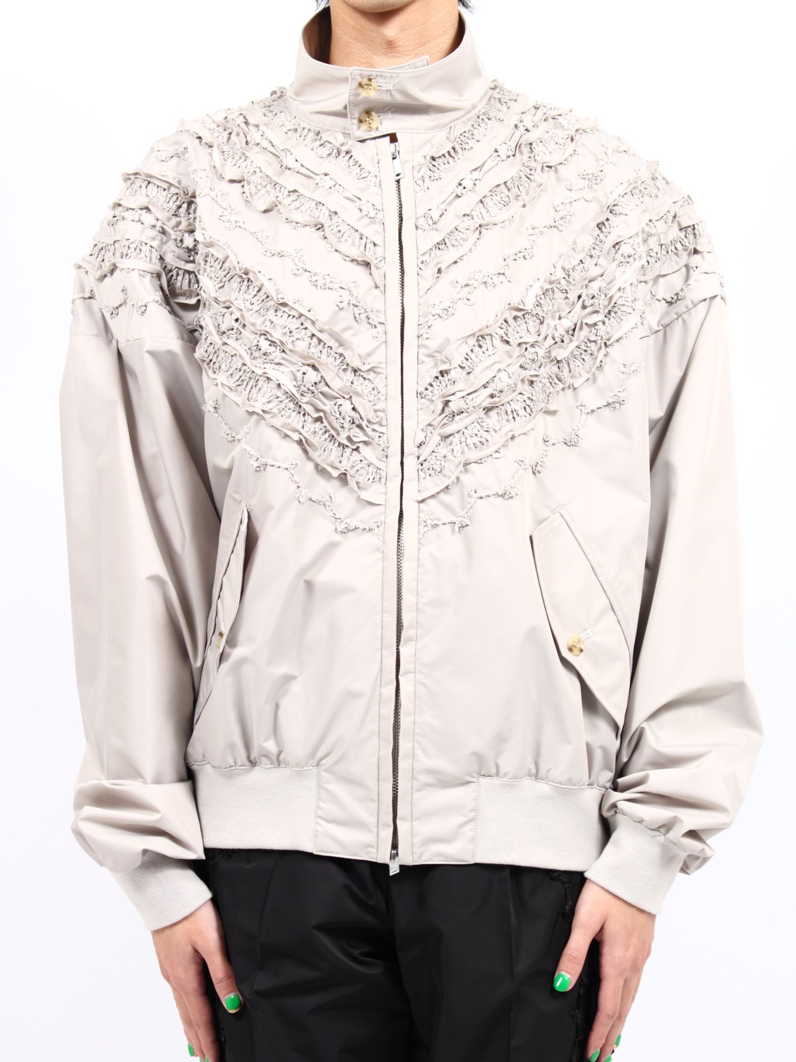 【25SS】シャーリング ドックイヤー ジャケット / SHIRRING DOG-EAR JACKET / ベージュ