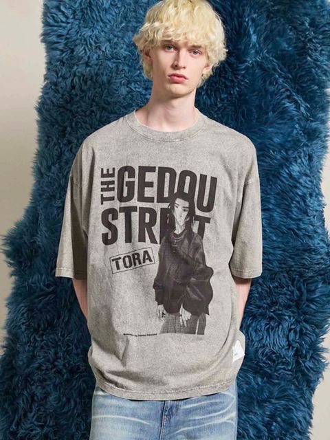 外道 ストリート 'トラ' Tシャツ / GEDOU STREET 'TORA' T-SHIRT / グレー
