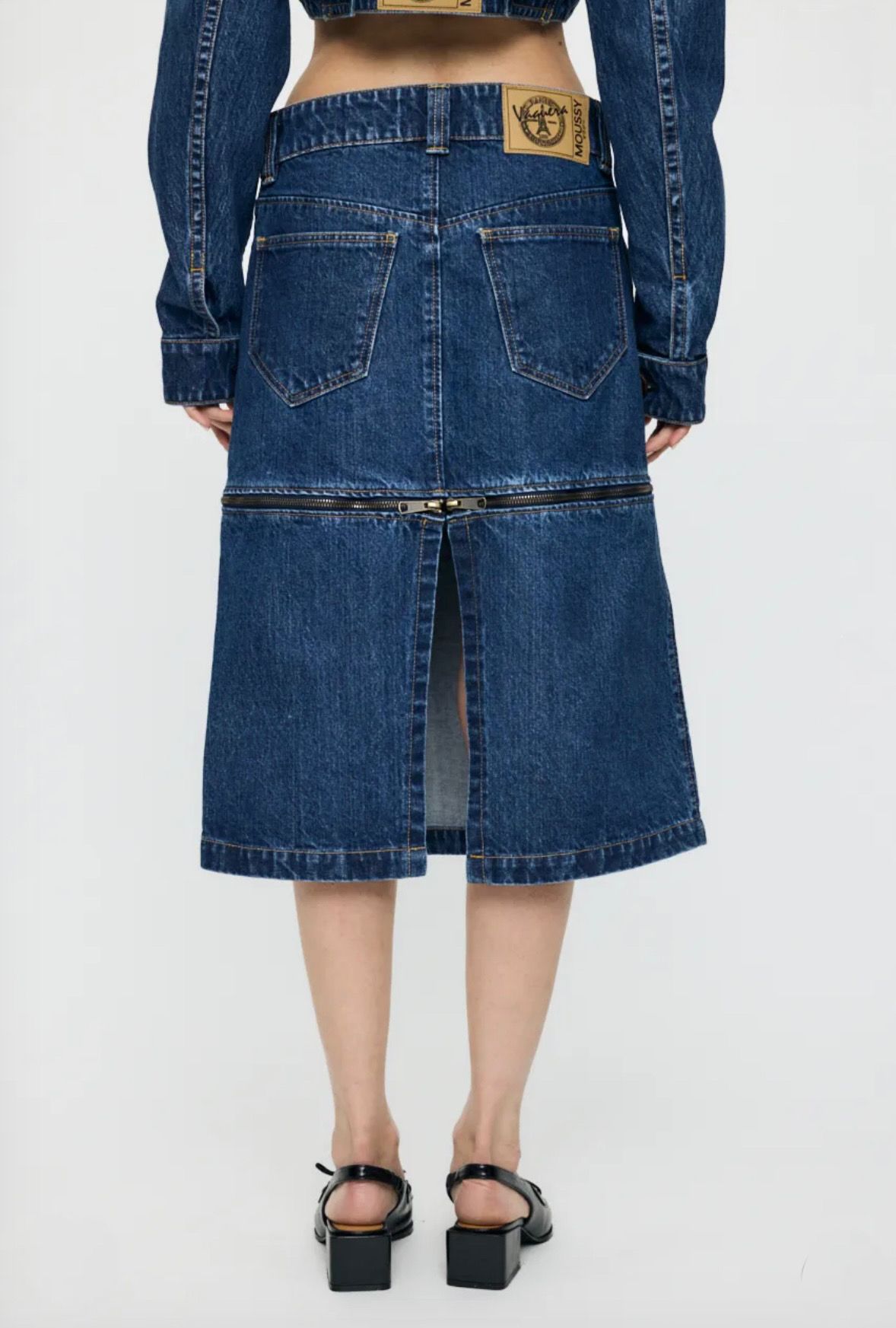 【26SS】ジップデザイン デニム スカート / VQ DENIM SKIRT / ブルー