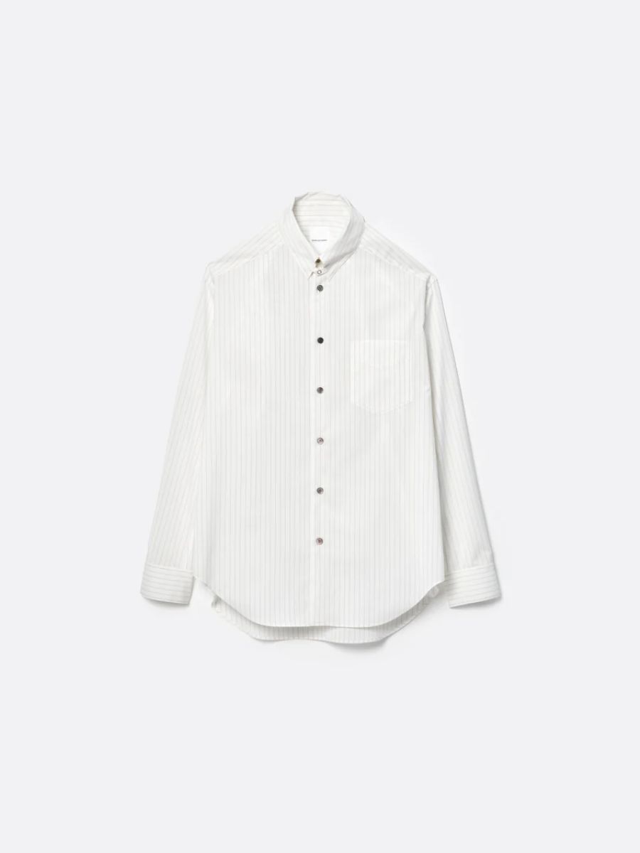 【26AW】 レギュラー フィット タブカラー シャツ ストライプ シャツ / REGULAR FIT TAB COLLAR SHIRT / ホワイト