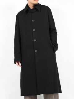 【24AW】オーバーサイズ シングルブレスト コート / OVERSIZE SINGLE BREASTED COAT / ブラック