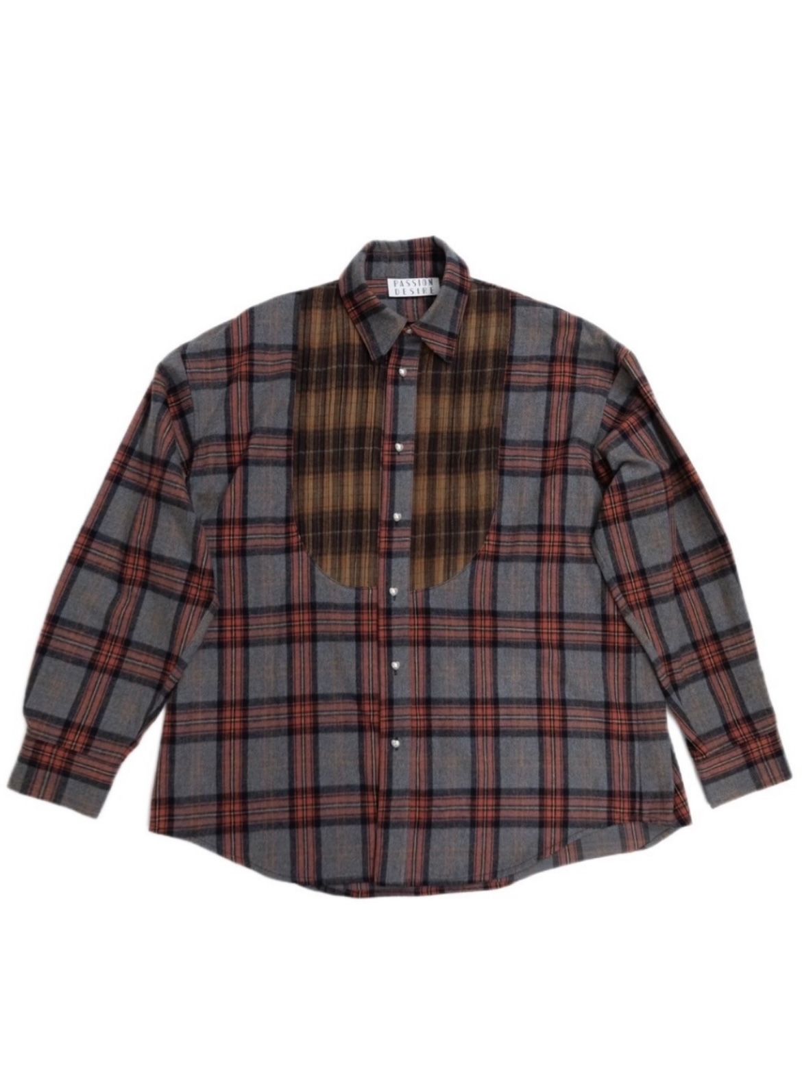 【24AW】コンビネーション チェック フランネル シャツ / COMBINATION CHECK FLANNEL SHIRT / レッド