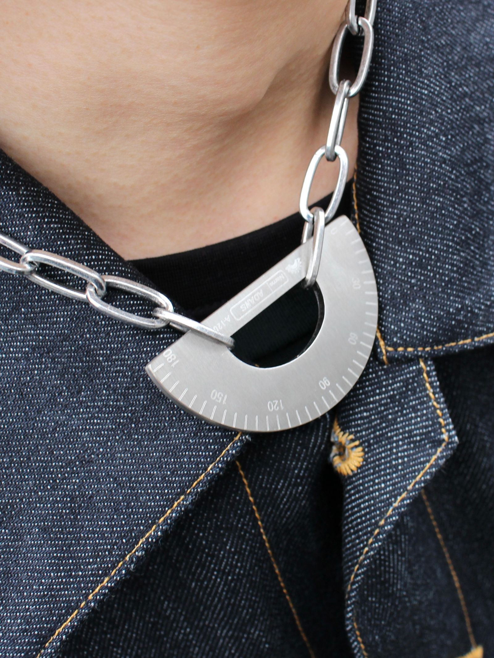 分度器モチーフ ネックレス / PROTRACTOR NECKLACE / シルバー