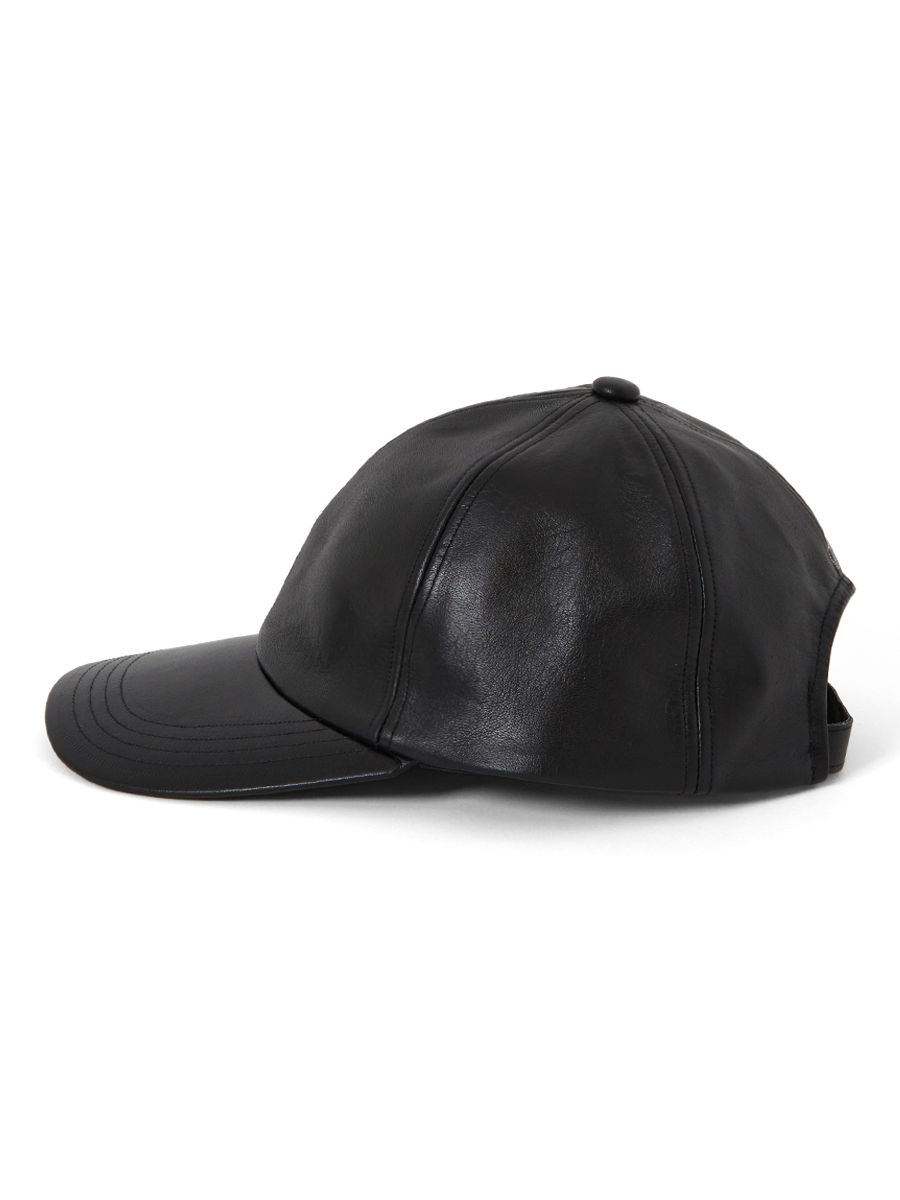 レザー モノ キャップ / LEATHER MONO CAP / ブラック