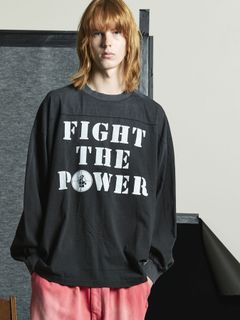 パブリック エネミー オーバーサイズ ロングスリーブ Tシャツ / PUBLIC ENEMY PRIME-OVER L/S T-SHIRT #2 / ブラック
