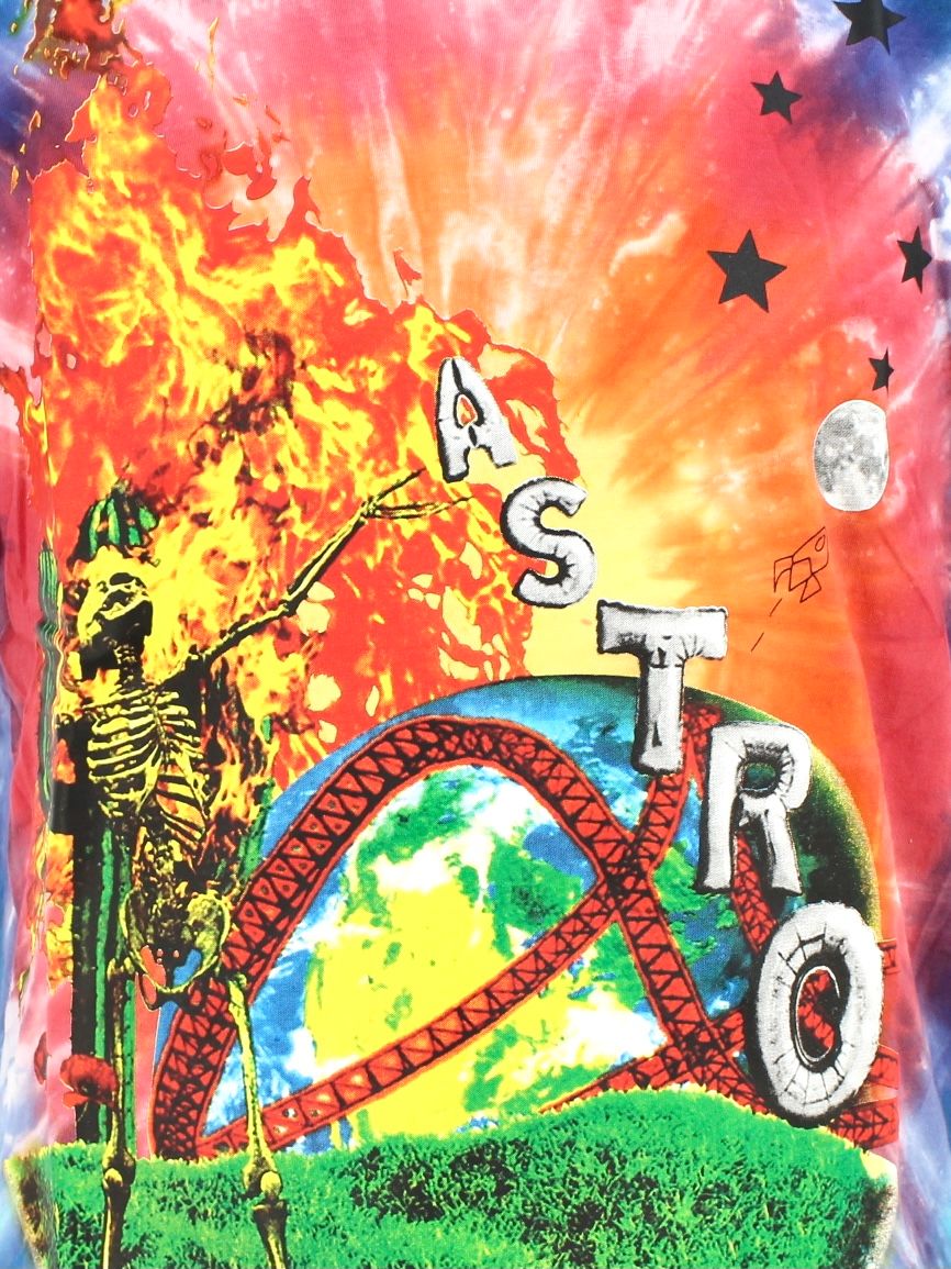 バックプリントワールドスマイル タイダイTシャツ / TRAVIS SCOTT ASTROWORLD SMILY TEE / グリーン × マルチカラー