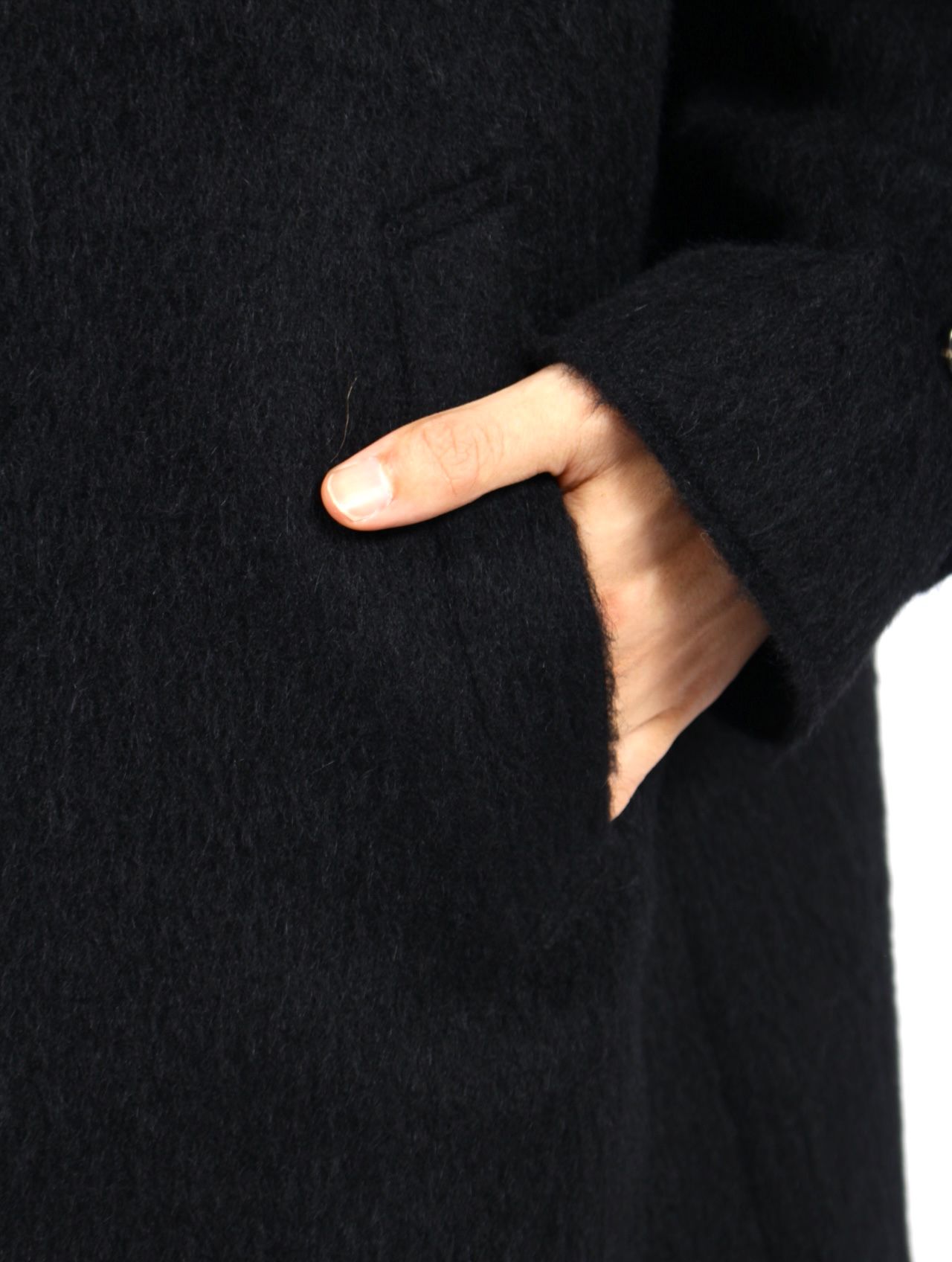 【25AW】アルパカ ステンカラー コート / ALPACA COAT / ブラック