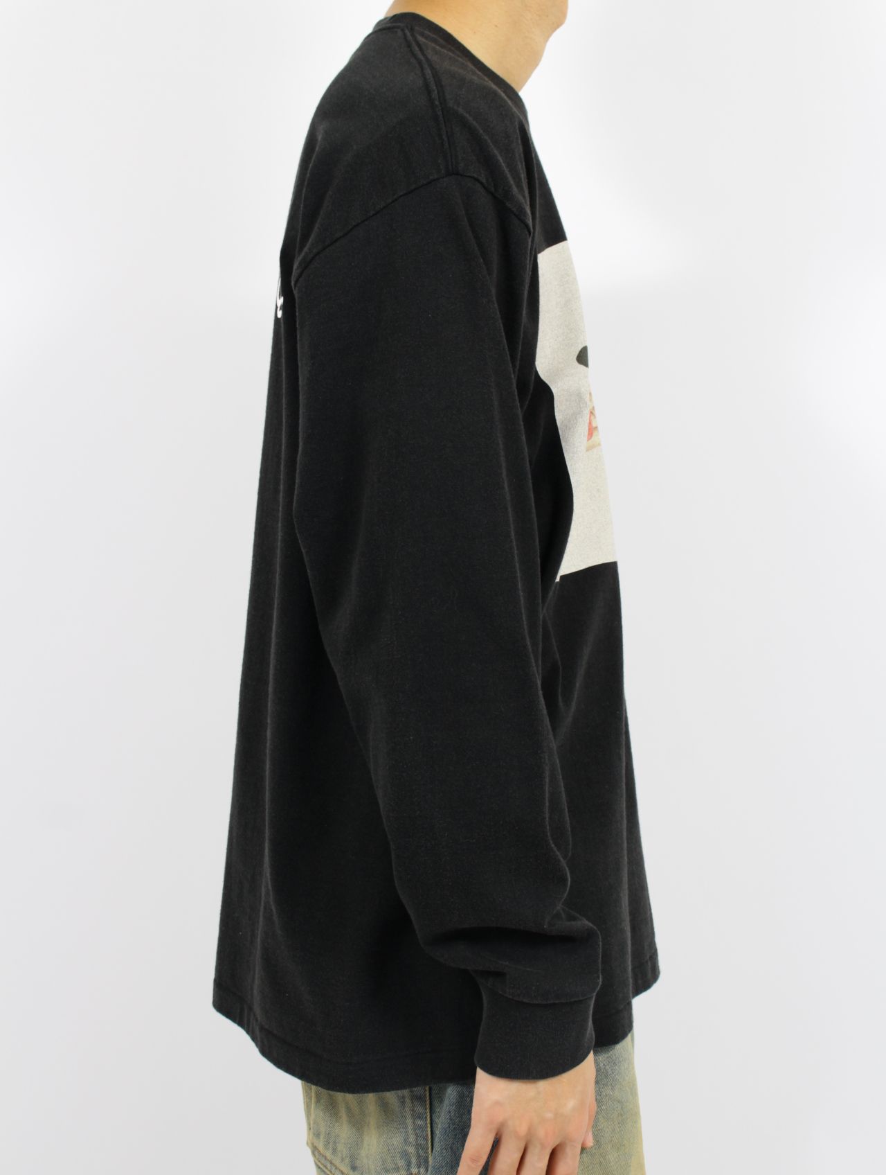 【25SS】フィンガー リップ プリント ロングスリーブ Tシャツ カットソー / FINGER LIP PRINT LS T-SHIRT / ブラック