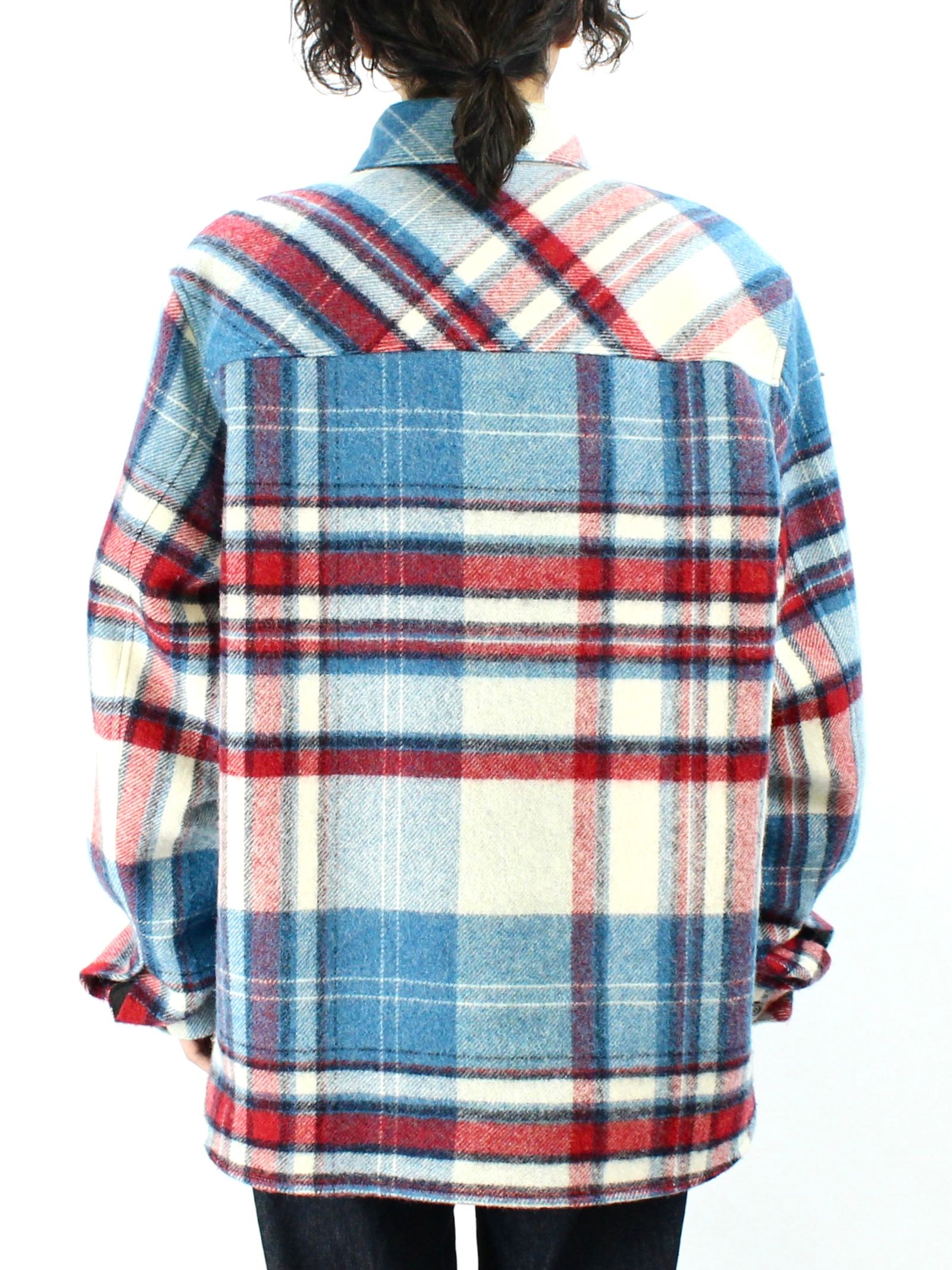 WE11DONE - 【22AW】ハーフジップチェックシャツ / BLUE WD CHECK ...