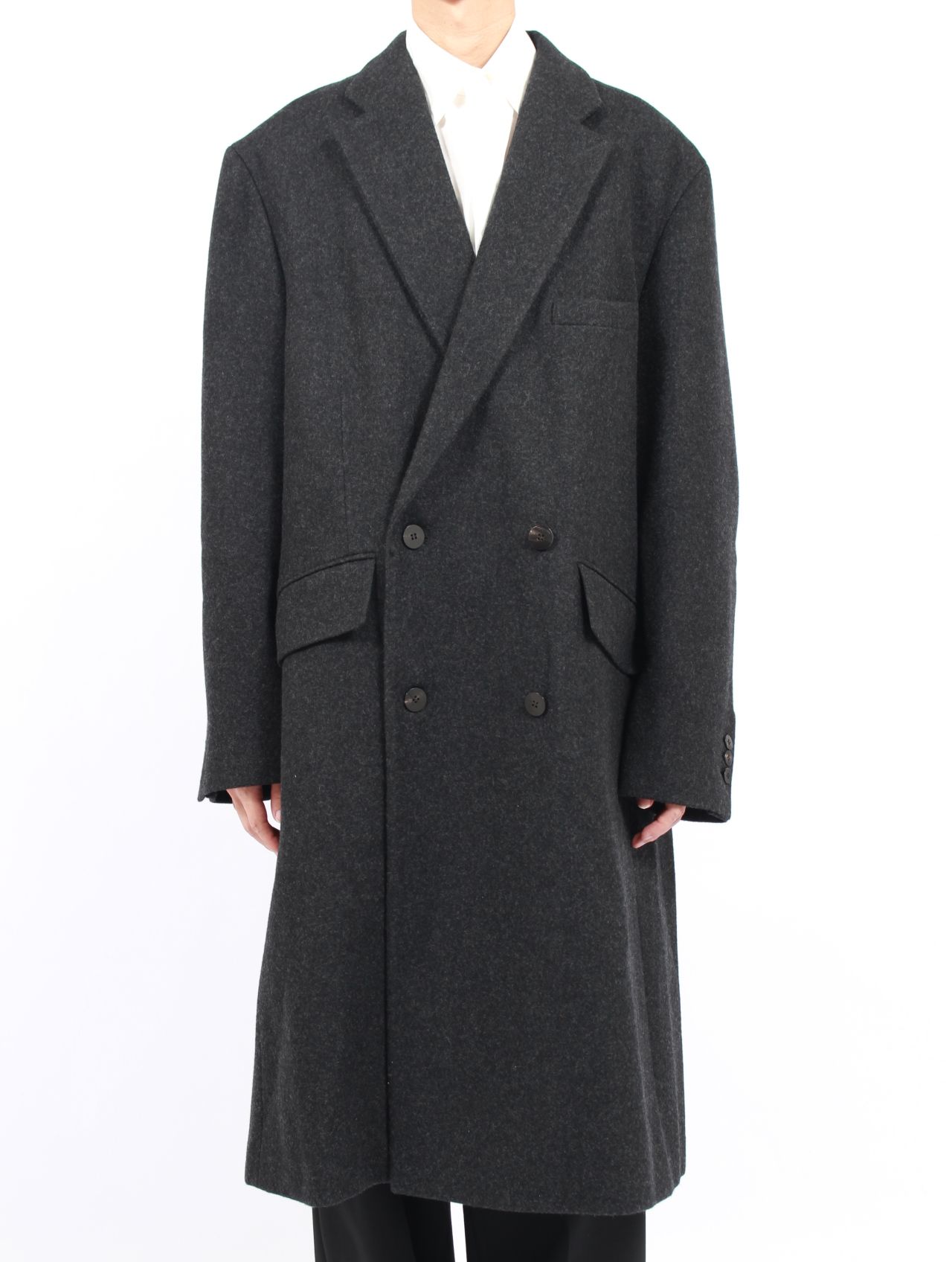 【25AW】フォグ ダブル ブレステッド コート / FOG DOUBLE BREASTED COAT / チャコール