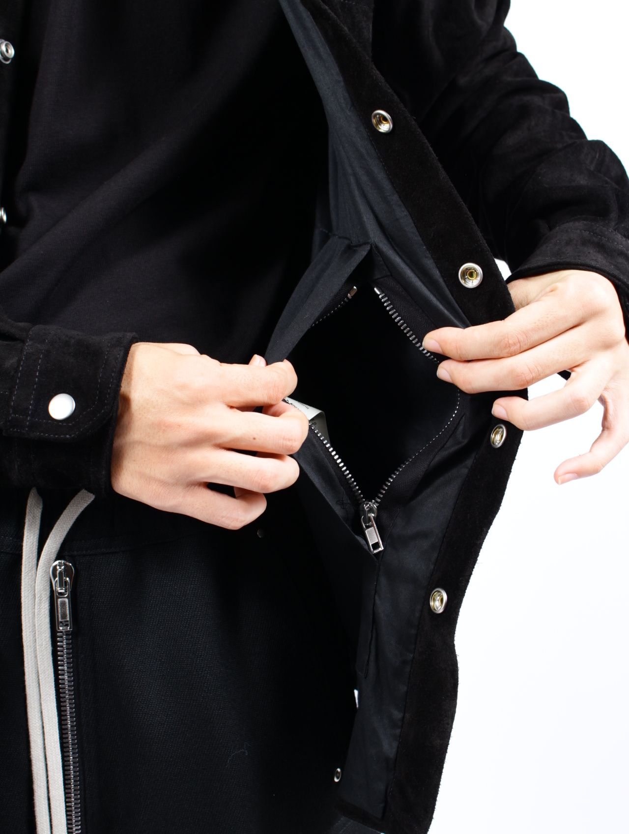 【25AW】レザー アウターシャツ / OUTERSHIRT / ブラック