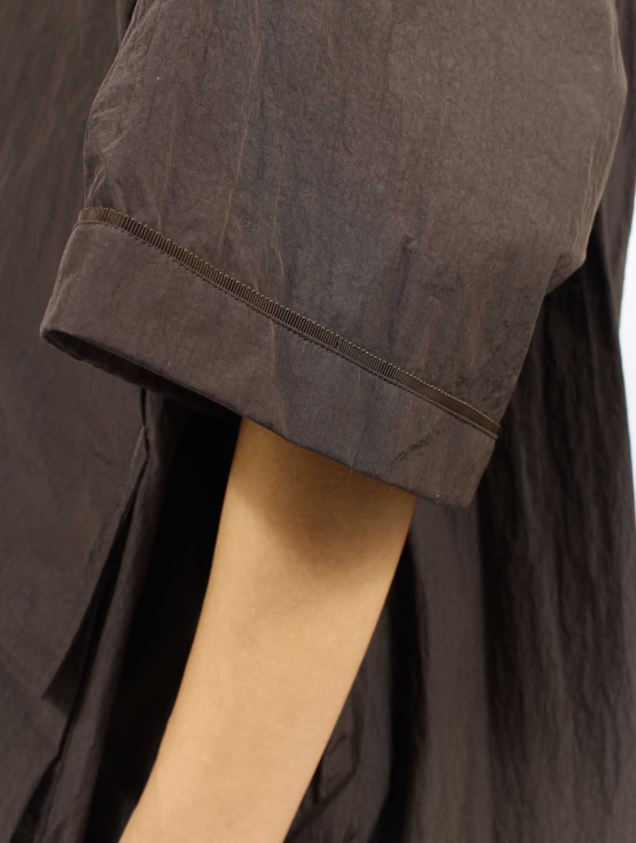 【25SS】ワッシャーナイロン ハーフスリーブ ハンティング シャツ / WASHER NYLON HALF SLEEVE  HUNTING SHIRT / バッファローブラウン