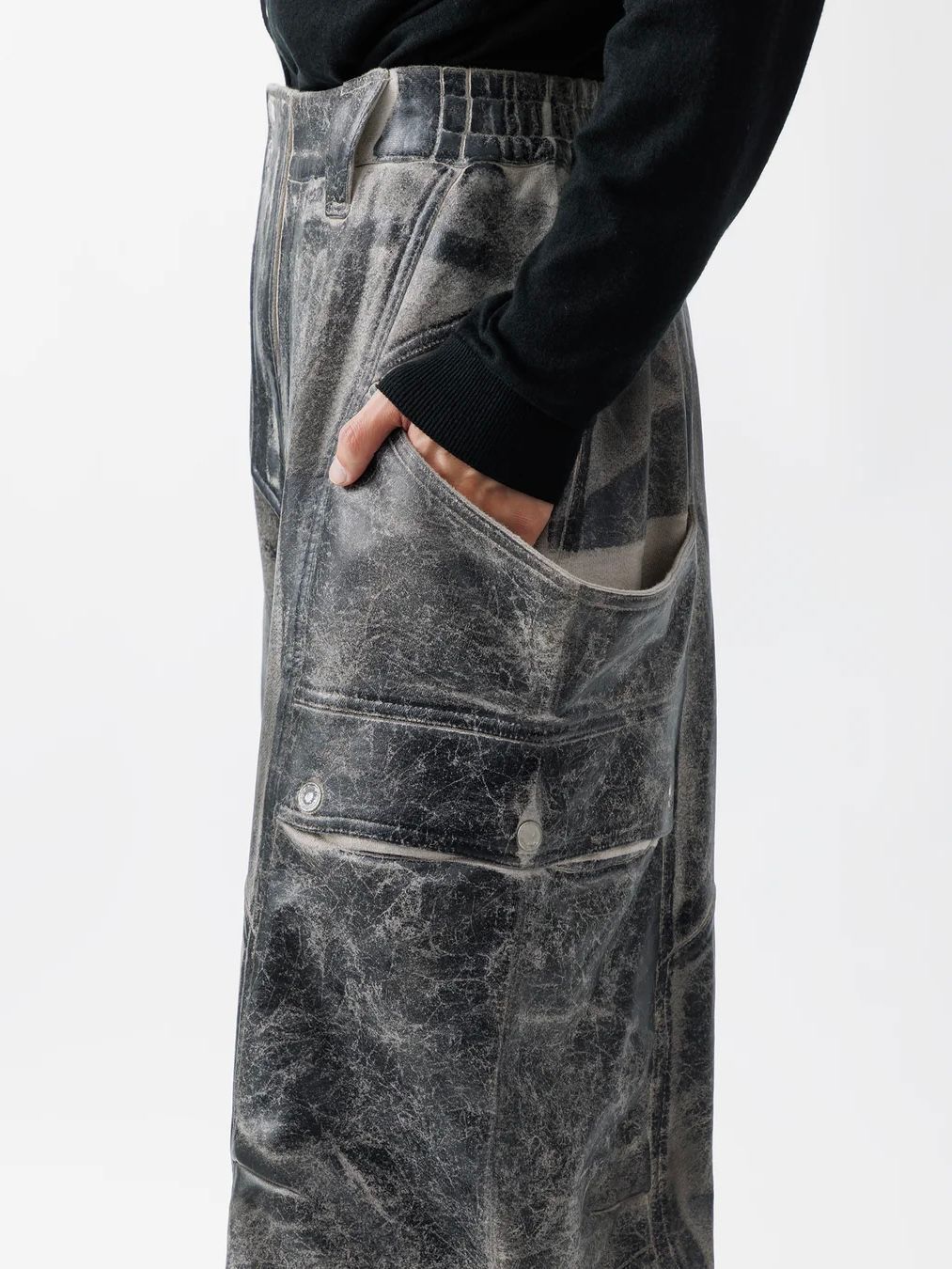 【26SS】クラッキング コーテッド バナナ カッティング パンツ / CRACKING COATED BANANA CUTTING PANTS .15 / サンドベージュベース