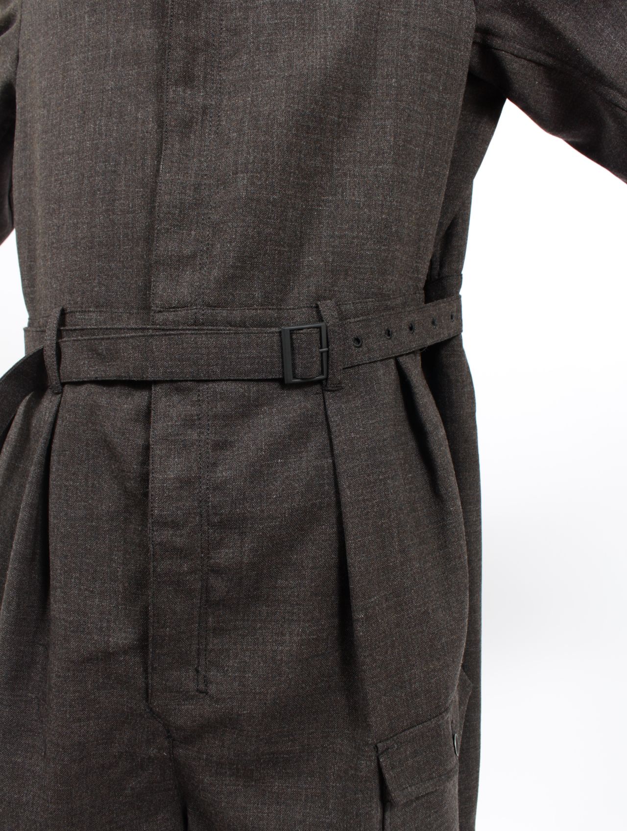【26SS】ラフ ウール ジャンプスーツ / ROUGH WOOL JUMPSUIT .15 / ダークブラウン