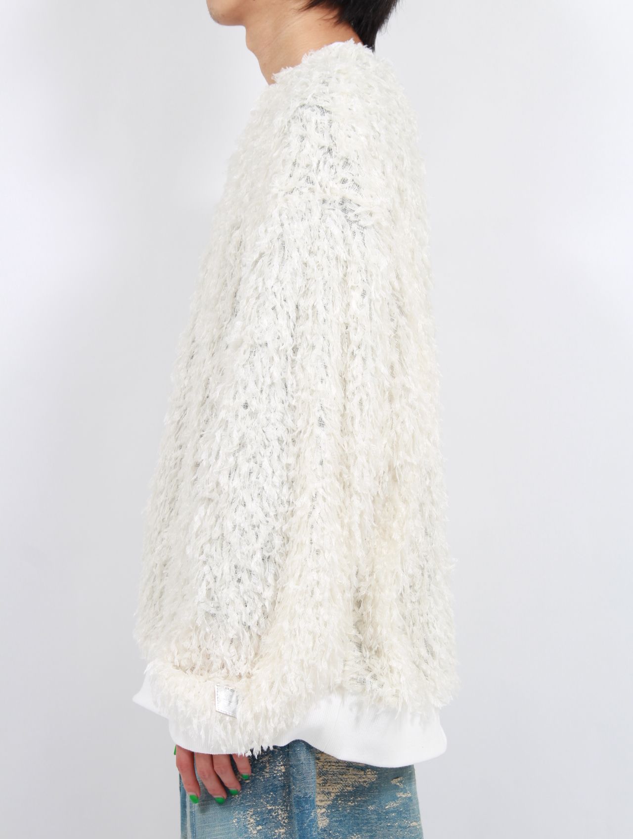 【25SS】フェザー ニット クルーネック セーター / FEATHER KNIT CREWNECK SWEATER / ホワイト