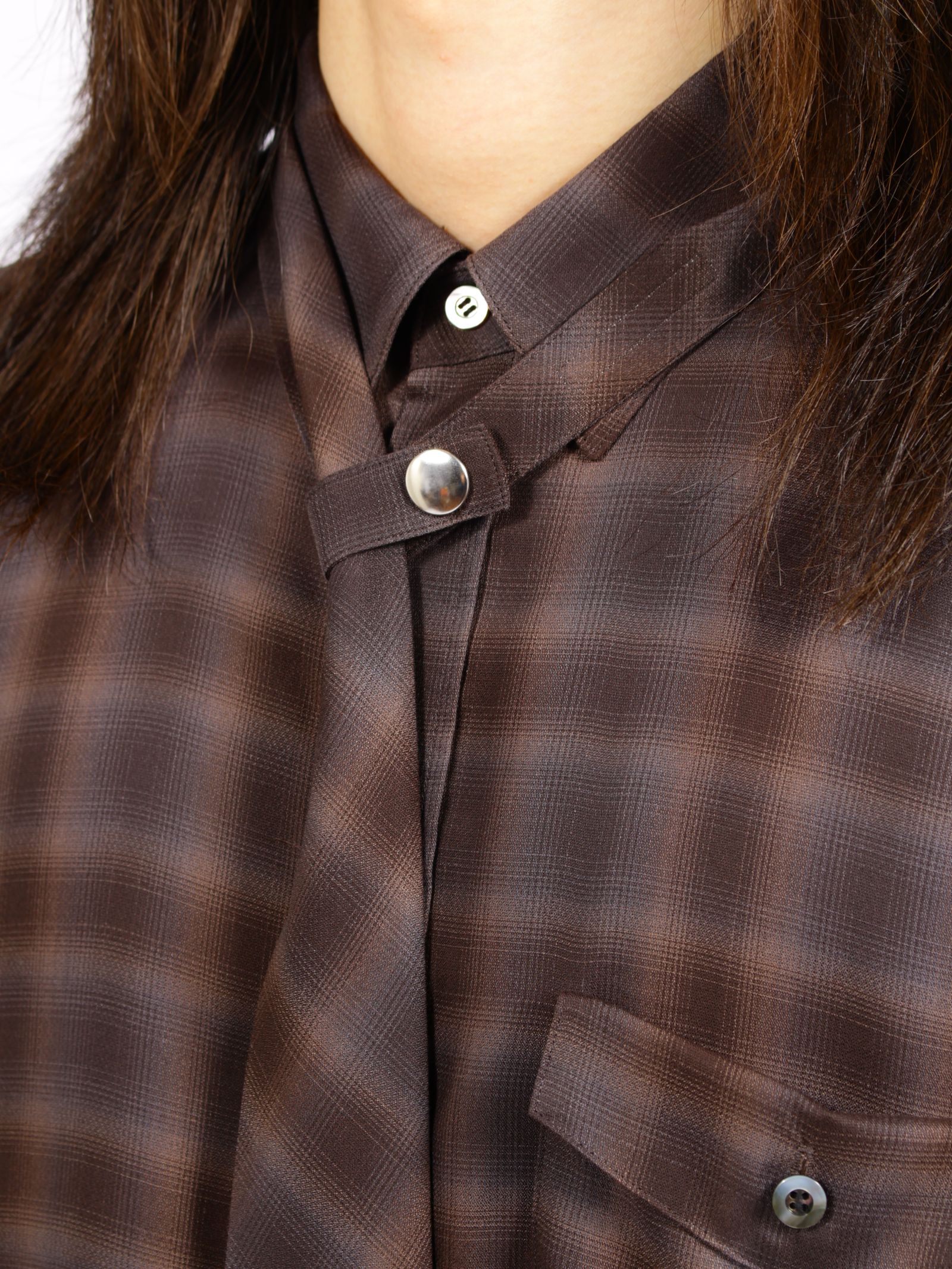 【26AW】 ネクタイ シャツ / NECKTIE SHIRT / ブラウン